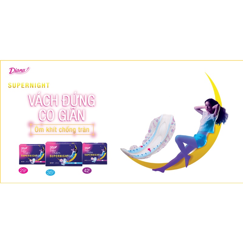 Băng vệ sinh Diana Super Night Ban đêm 35 cm loại 4 miếng