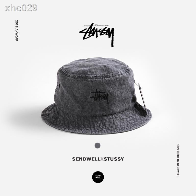 Mũ Tai Bèo Màu Xám In Logo Stussy Cá Tính