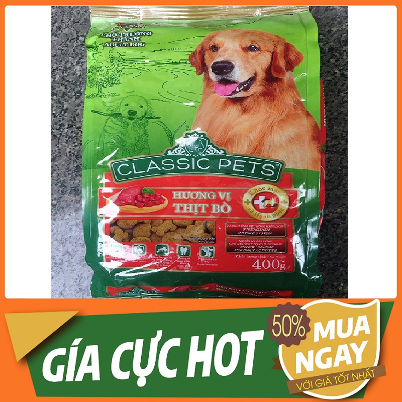 THỨC ĂN CHO CHÓ LỚN CLASSIC ADULT VỊ THỊT BÒ 400G