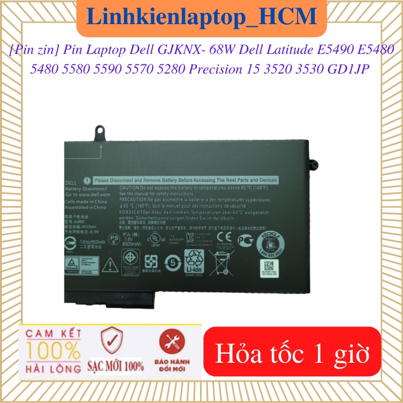 Pin Laptop Dell Latitude E5490 E5480 5480 5570 5580 5590 5280 Precision 15 3520 3530 GD1JP- Pin Dell GJKNX- 68W