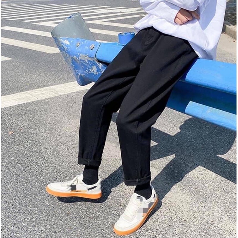 Quần jean đen ống rộng hot trend BG03