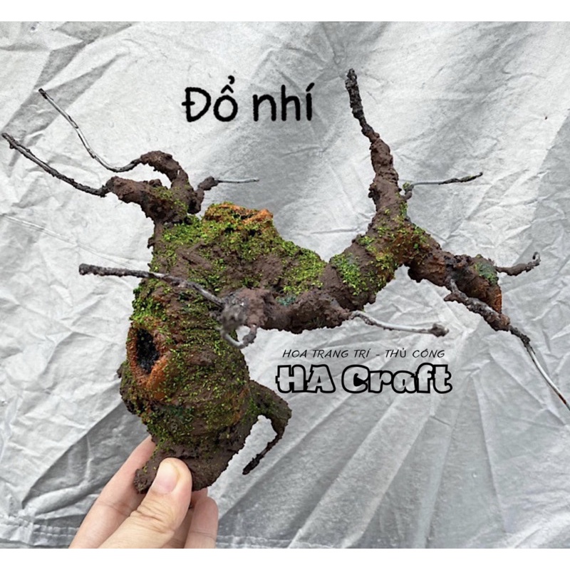 Gốc bonsai, thân cây giả dáng Trực 15-20cm làm hoa mai đào trang trí ngày Tết