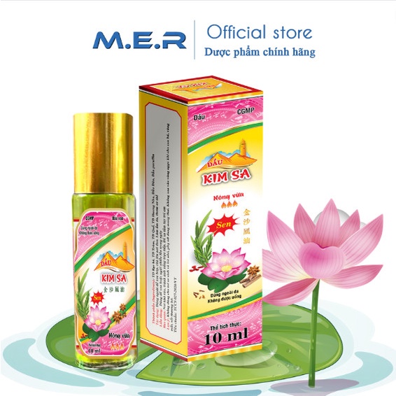 Dầu nóng thảo dược Kim Sa hương hoa sen - chai 10ml