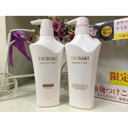 Set dầu gộivà xả shiseido tsubaki trắng