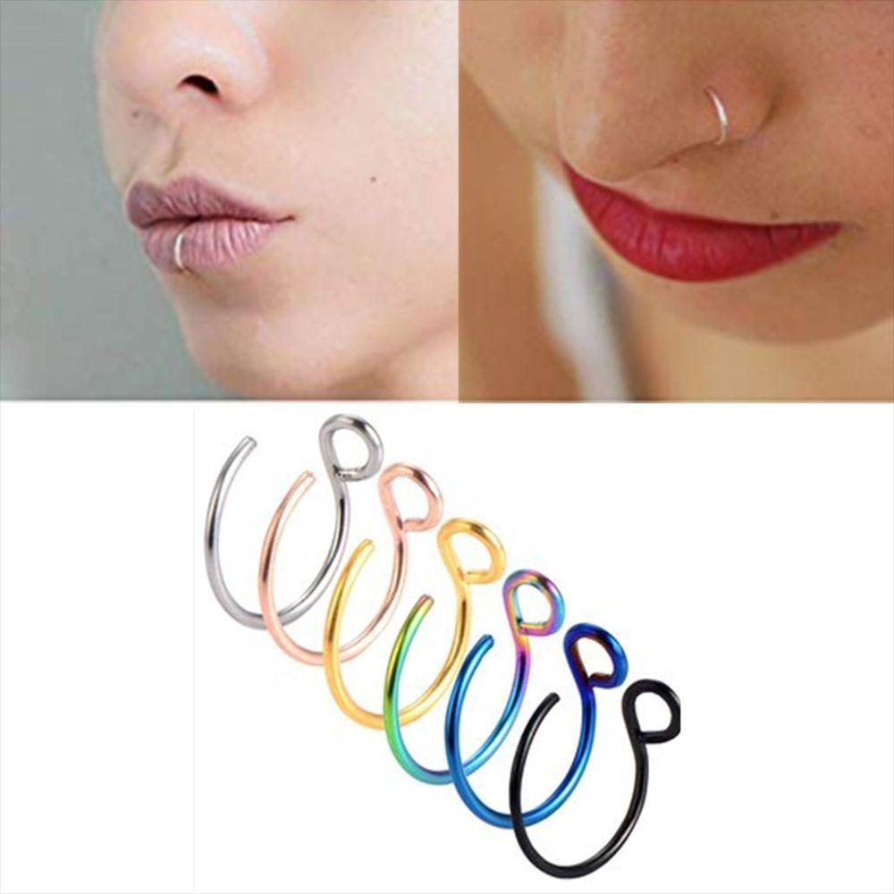 1 Khuyên Mũi Giả Bằng Thép Không Gỉ Nhiều Màu Thời Trang