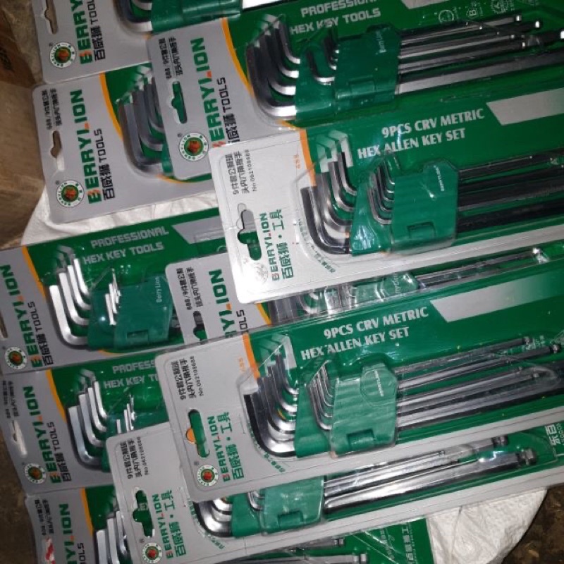 Bộ lục giác chính hãng 9 cây đầu bi chữ L - Bộ lục giác đầu bi 9 món