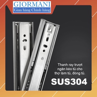  Bộ 2 Thanh ray trượt ngăn kéo tủ cho thợ làm tủ đóng tủ  Thép chống rỉ Giảm chấn  GIORMANI 
