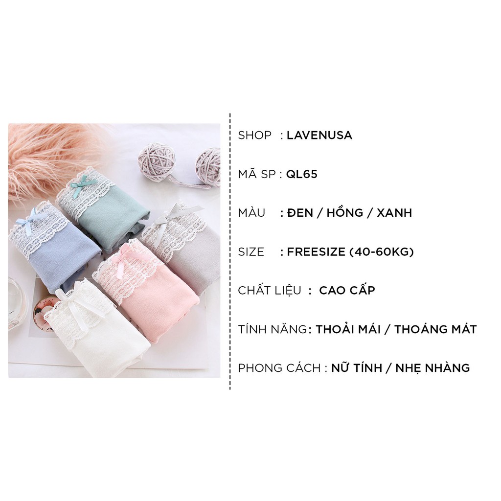 Quần lót nữ cotton viền ren dễ thương nữ tính thoáng mát LAVENUSA QL65