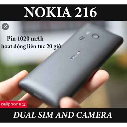 Điện thoại Nokia 216 Dual sim chính hãng nghe gọi tốt, pin cực lâu