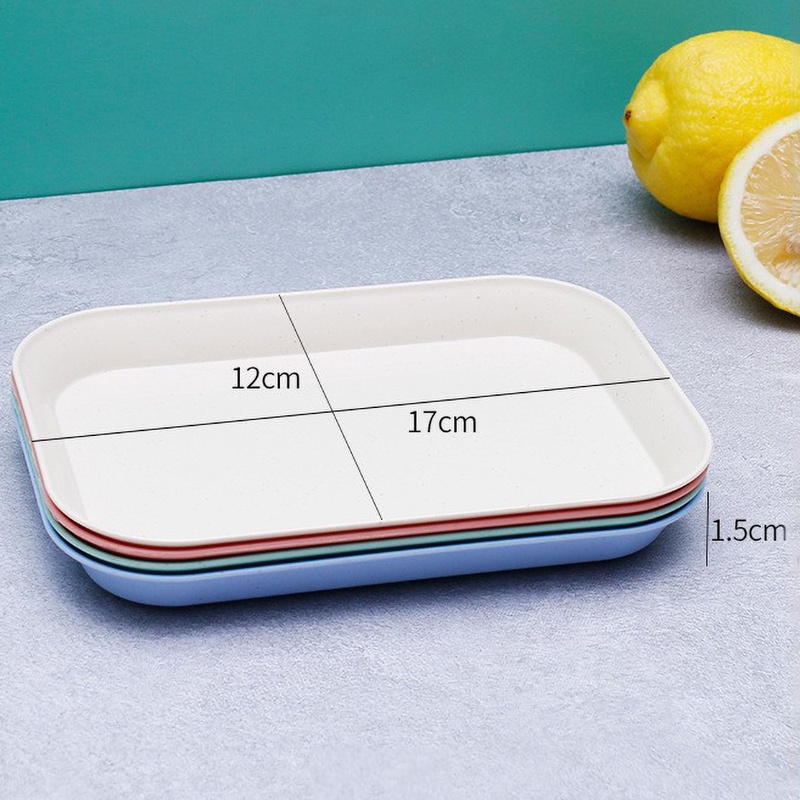 Đĩa Đựng Thức Ăn Hình Chữ Nhật Bằng Rơm Lúa Mì