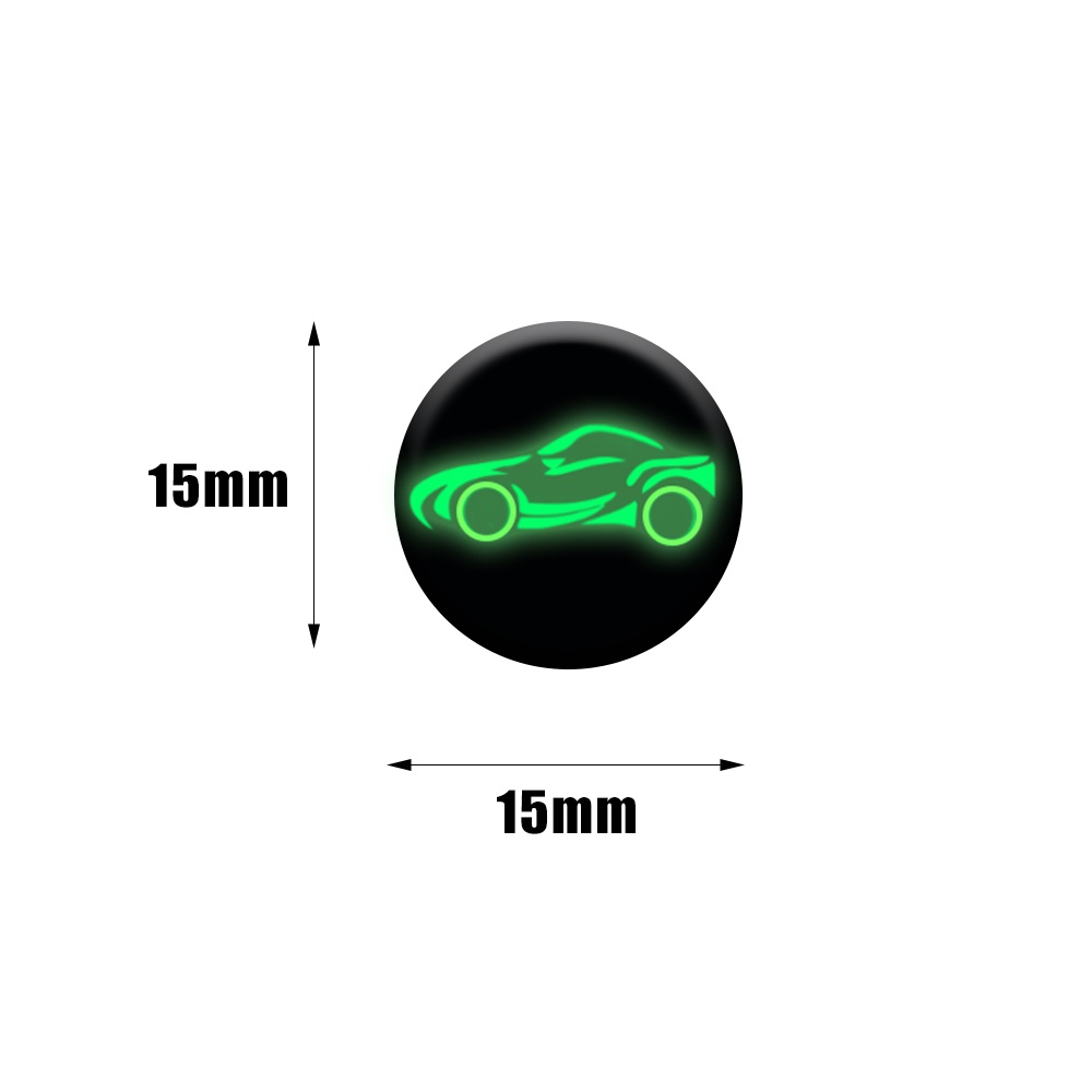 Bộ 4 Miếng Dán Logo Xe Hơi Dạ Quang Tự Dính Chống Bụi Tiện Dụng