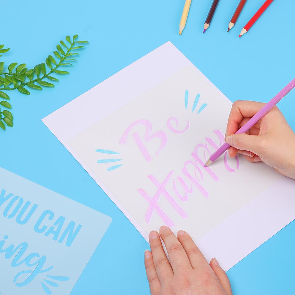 Bộ 9 Cái Khuôn Vẽ Tranh Sơn Dầu Thủ Công Hình Chữ Cái Màu Cầu Vồng 9 Cái