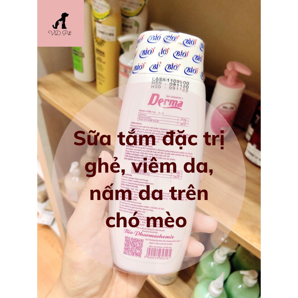 Sữa tắm điều trị ghẻ, viêm da cho chó mèo