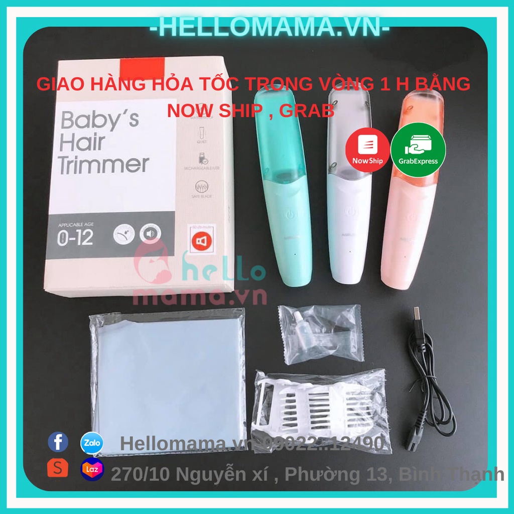 TÔNG ĐƠ CẮT TÓC BABY'S HAIR TRIMMER CHO BÉ Hút Tóc Tự Động Phù Hợp Mọi Loại Tóc.