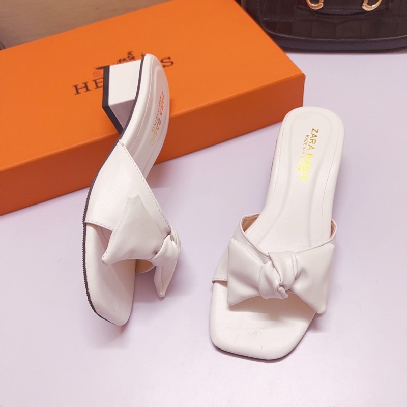 GUỐC CAO GÓT QUAI NƠ GOTA VUÔNG 4p ĐẸP HOT HIT