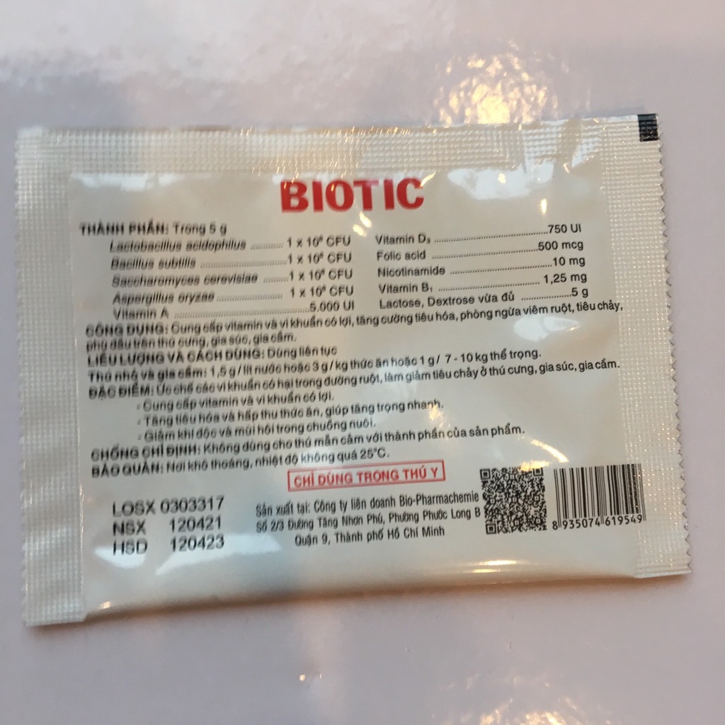 Men tiêu hóa cho chó mèo biotic gói 5g