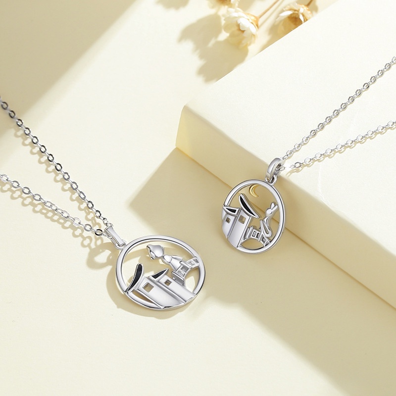 Cặp Vòng cổ Mặt Cây Cầu Magie Đơn Giản Thời Trang Dành Cho Cặp Đôi