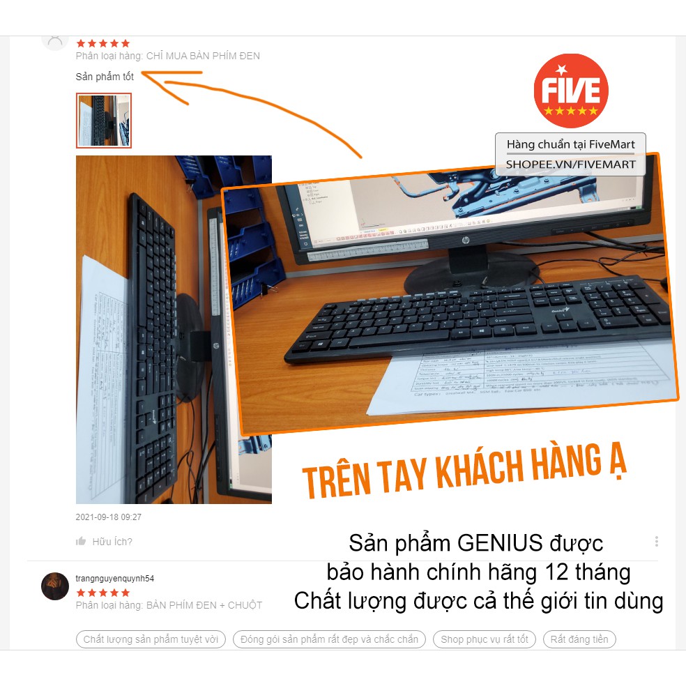 [ Gõ Êm Mượt Cực Bền ] Bàn Phím Và Chuột Máy Tính Có Dây Genius SlimStar-230 Tích Hợp Phím Multimedia, Chính Hãng GENIUS