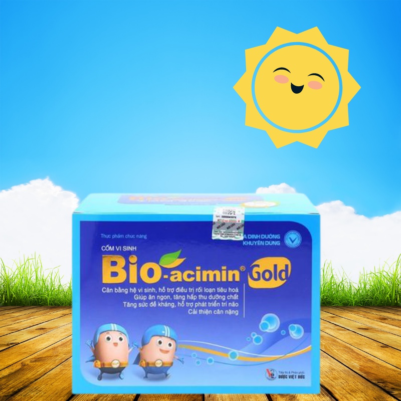 Cốm vi sinh Bio-acimin Gold - Thực phẩm bảo vệ sức khỏe cho bé biếng ăn, rối loạn tiêu hoá. [Hộp 30 gói]