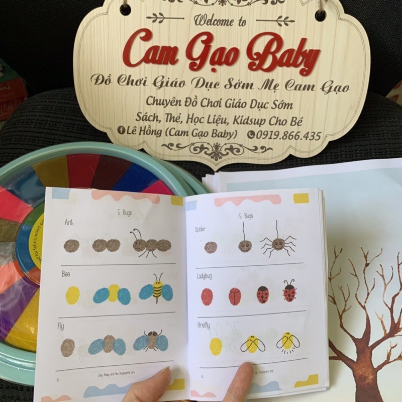 Set 12 màu/ 24 màu vẽ vân tay siêu to cho bé TẶNG tranh và quyển hướng dẫn vẽ
