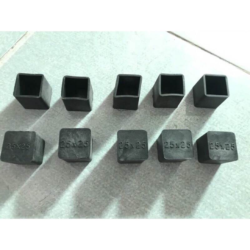 Combo 10 Bịt cao su Trong- BỊt Ngoài sắt hộp 25x25