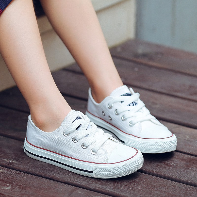 Giày trẻ em cho bé trai bé gái 5 - 12 tuổi đi học, đi chơi kiểu dáng Converse cổ thấp năng động GA69