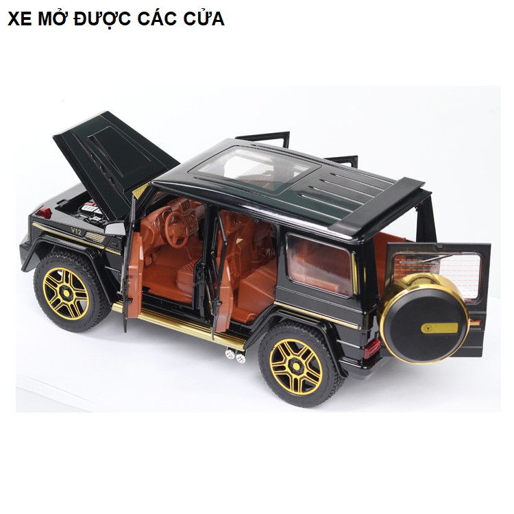 Mô hình xe ô tô Mercedes KLESSA G63 cỡ lớn tỉ lệ 1:24 đồ chơi trẻ em có âm thanh và đèn mở các cửa