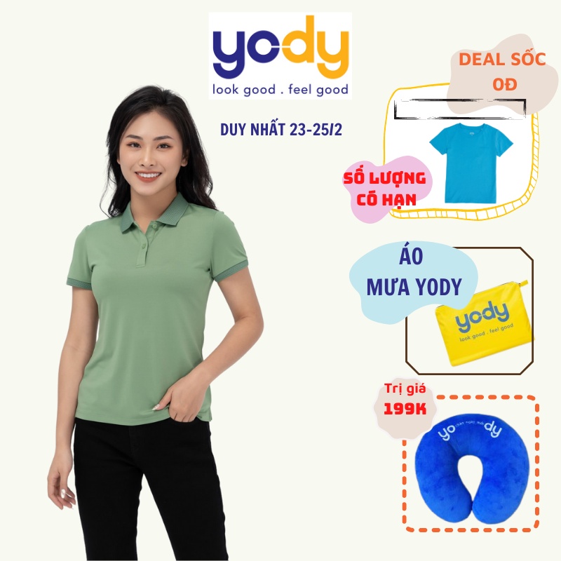 Áo Polo Nữ Coolmax, Áo Cộc Tay Có Cổ Phối Bo Siêu Mát Thương Hiệu YODY Cao Cấp APN5320