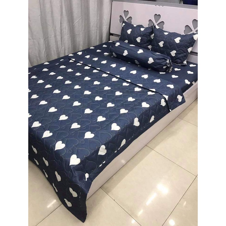 Bộ Ga gối 1m5x2m1 ga 2 vỏ gốiCotton Poly,có trên 50 mẫu,MẪU TIM TRẮNG