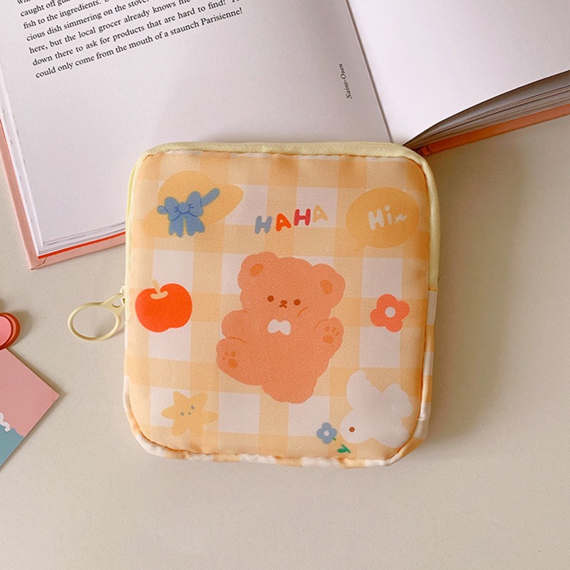 Túi Đựng Đồ Vệ Sinh Cá Nhân Cỡ Lớn Họa Tiết Hoạt Hình Thỏ Gấu Hàn Quốc Cho Nữ