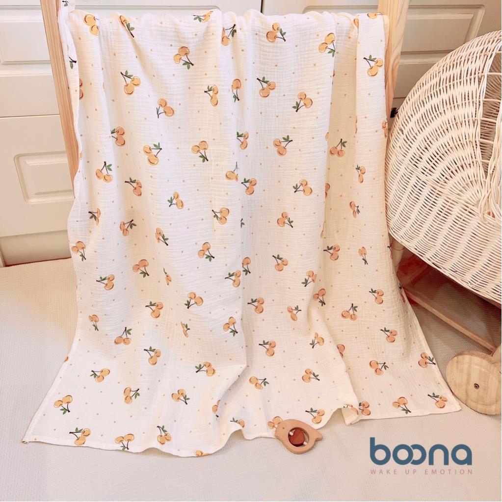 Khăn tắm xô Muslin sợi tre BOONA chính hãng 2 lớp, 4 lớp đa năng cho bé