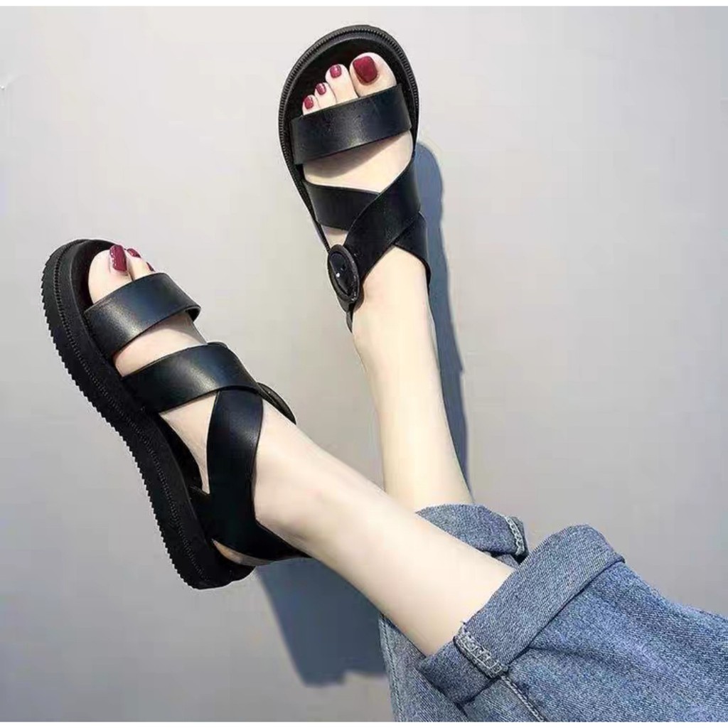 Giày sandal quai chéo CAO SU NON - THOẢI MÁI ĐI MƯA