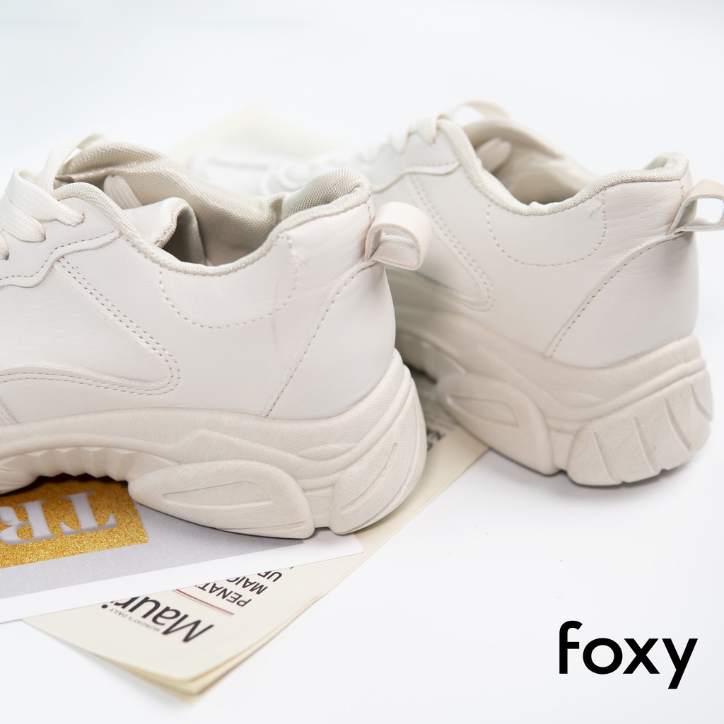 Giày Thể Thao Sneaker Nữ FOXY Màu Be Tăng Chiều Cao 3cm - FOX020