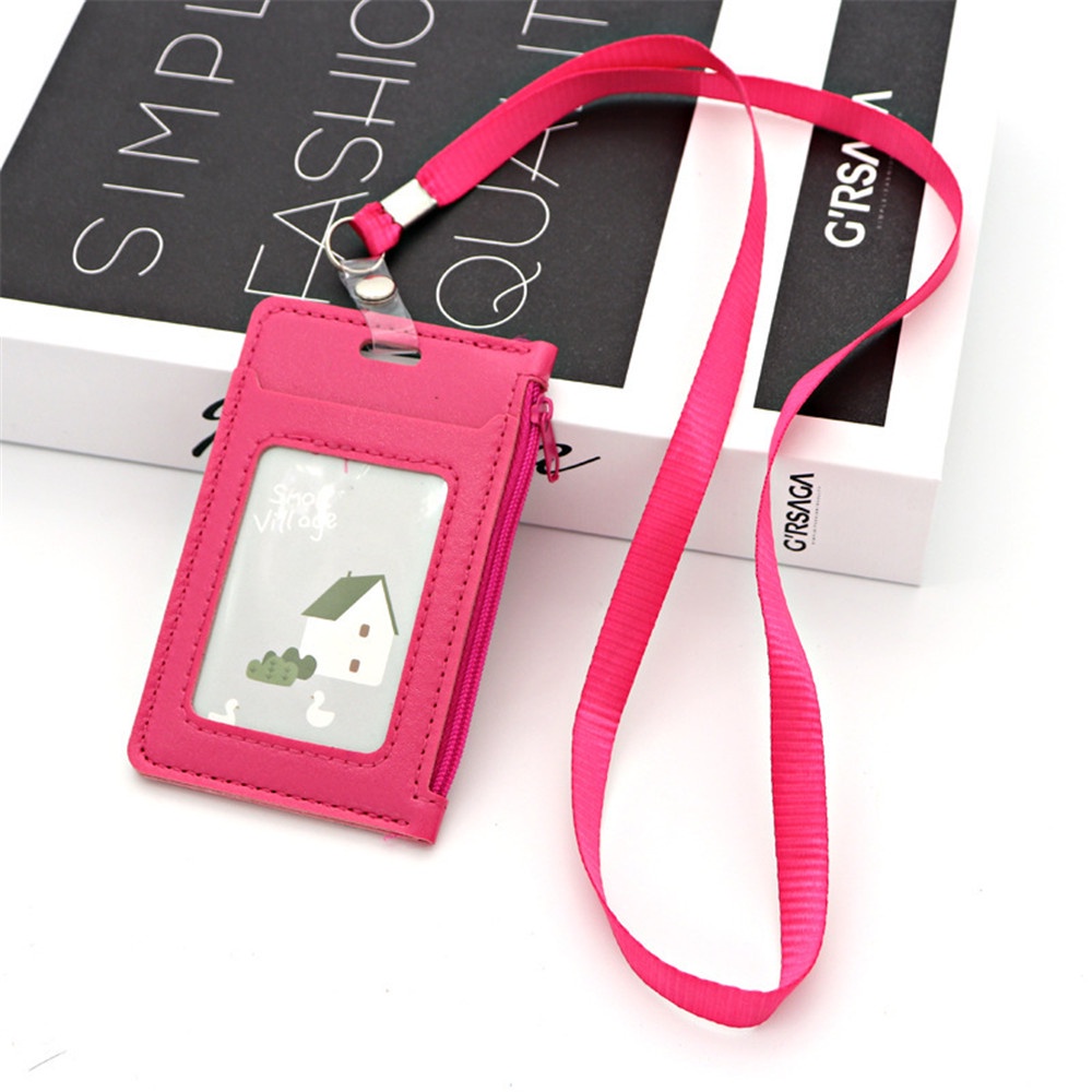 Ví Da PU mini Có Dây Kéo Đựng Thẻ Id / Xe Buýt / Thẻ Tín Dụng Dành Cho Học Sinh Nam Nữ