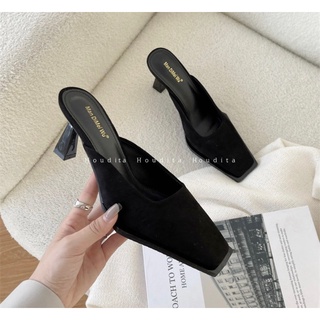 Giày cao gót mũi vuông gót cao 7 phân sang trọng - houdita - sgmv003