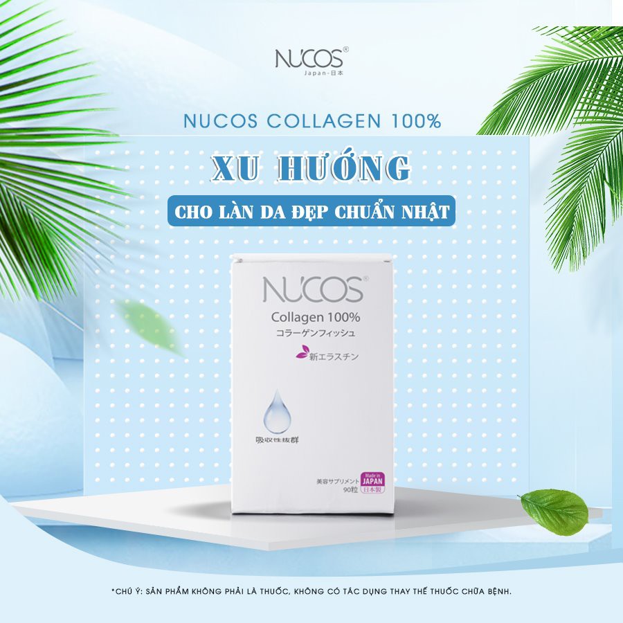 Viên Uống Giúp Săn Da Ngừa Chảy Xệ 100% Collagen Nucos Hộp 90 viên