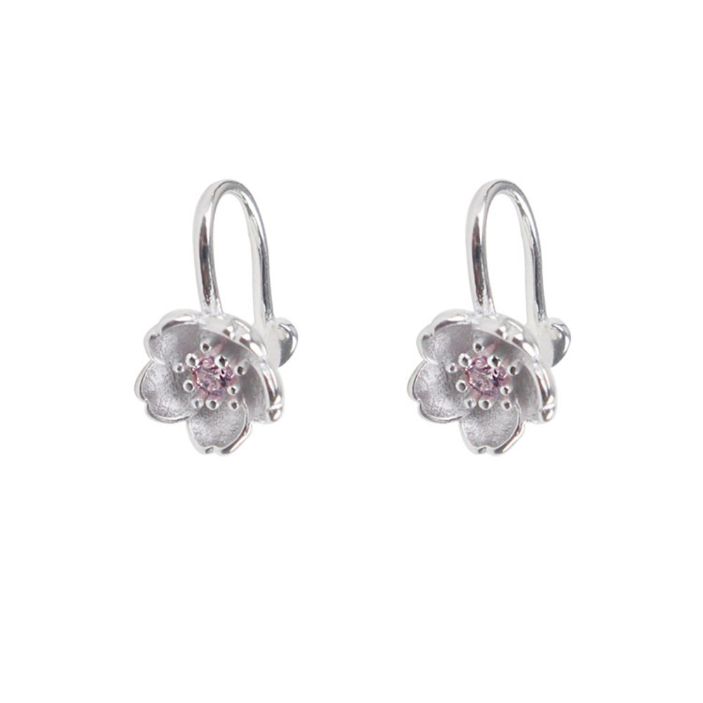 Bông Tai Hình Hoa Anh Đào Đính Đá Xinh Xắn Cho Nữ