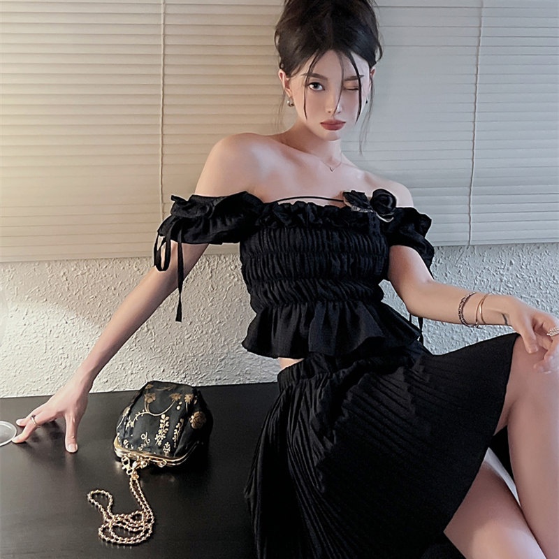 Áo Tay Ngắn Trễ Vai Thời Trang Mùa Hè Cho Nữ