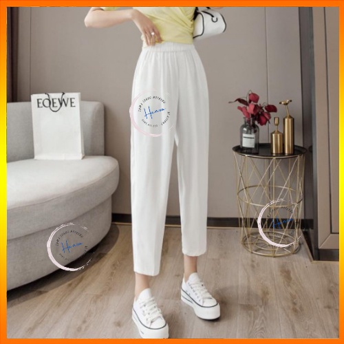 Quần Baggy Cạp Cun Co Giãn Chất Đũi Mỏng Nhẹ Lưng Cao Siêu Mát Xuất Nhật Hanva