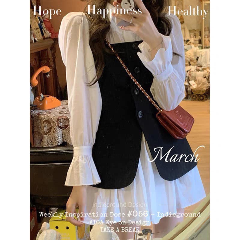 SET VÁY SƠMI KÈM YẾM