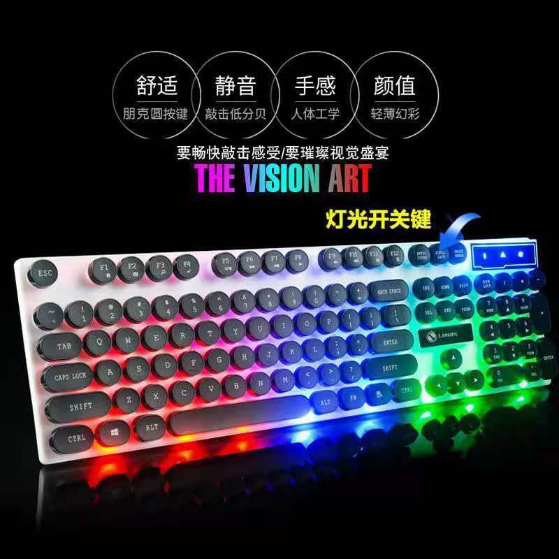 【Sẵn sàng giao hàng】 bàn phím cơ bàn phím cơ bàn phím gamingpunk dạ quang bàn phím và chuột bộ điều khiển | BigBuy360 - bigbuy360.vn