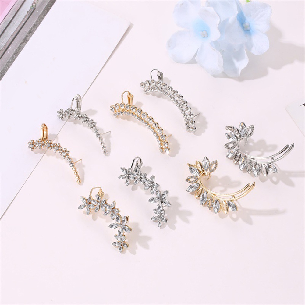 Đôi Bông Tai Họa Tiết Hoa Và Bướm Đính Đá Cho Nữ