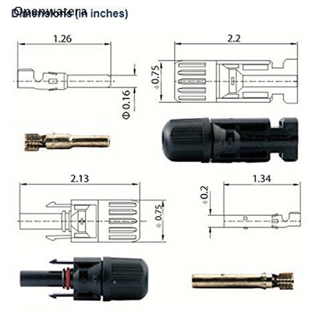 Đầu Nối Dây Cáp Năng Lượng Mặt Trời Mc4 Chống Thấm Nước