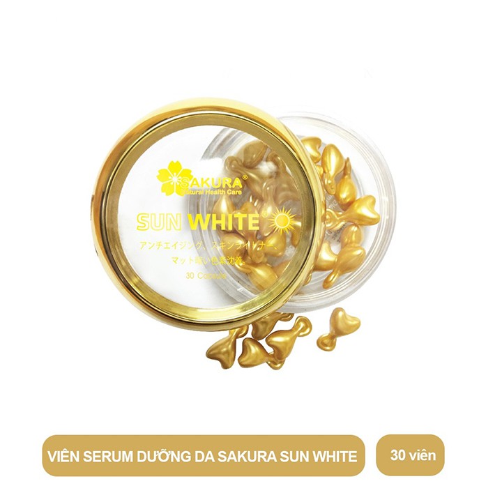 Serum Chống Nắng Sakura Sun White Hộp 30 viên - Giúp Chống Nắng, Giữ Ẩm &amp; Ngăn Ngừa Lão Hóa - Coastlinecare Pharmacy
