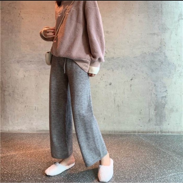 Quần len mềm 2 màu be - ghi