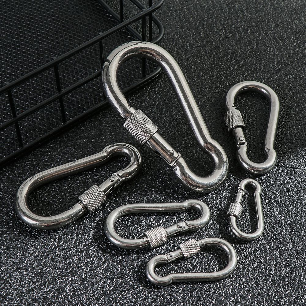 Móc khóa carabiner bằng thép không gỉ 304 m4 ~ m12 dùng khi đi cắm trại