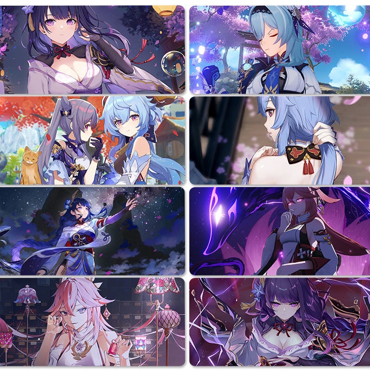 New Fox Yae Miko Genshin Impact Raiden Shogun shadow Mouse Pad Laptop Large Anime Keqing Office Desk Pad Ganyu Waterproof Thick Eula Keyboard Pad Zhongli Upholstered Kamisato Ayaka Anime Game Cartoon 2D Gift Student Dorm Cool Personality