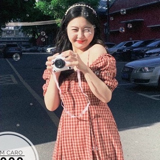 [ CHUBBY BIGSIZE ] ĐẦM CARO CỔ YẾM