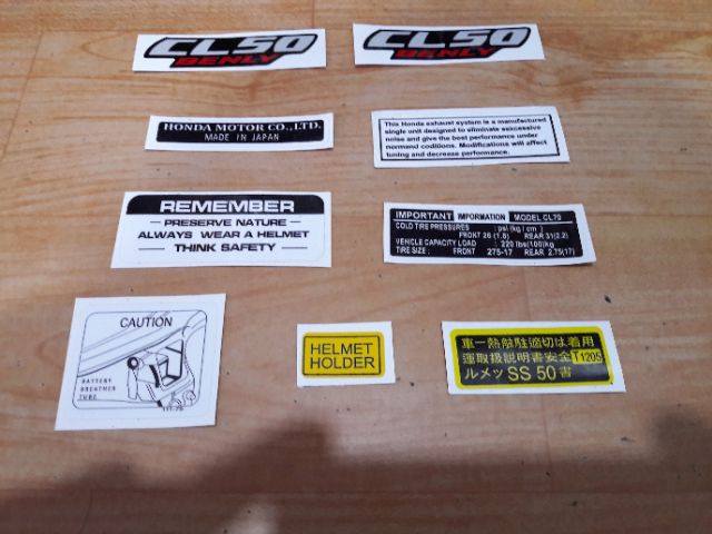 Bộ tem thông số xe 67, CL50, CD50, CL70