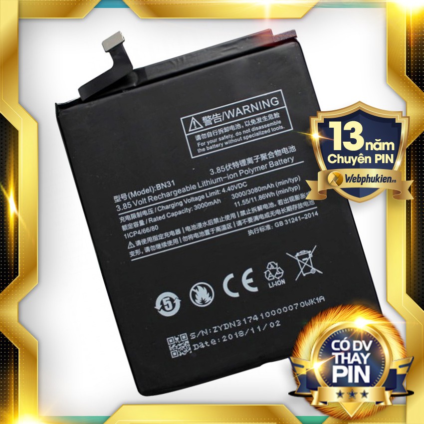 Pin zin cho Xiaomi Redmi S2 (BN31) - 3080mAh